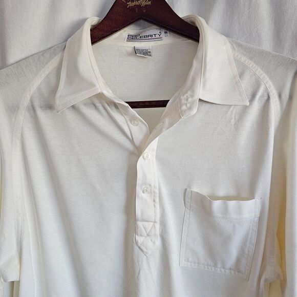 Pro Celebrity Mens Polo Golf Shirt in a Creamy White Cotton Blend sz XL Like New - Picture 3 of 5
